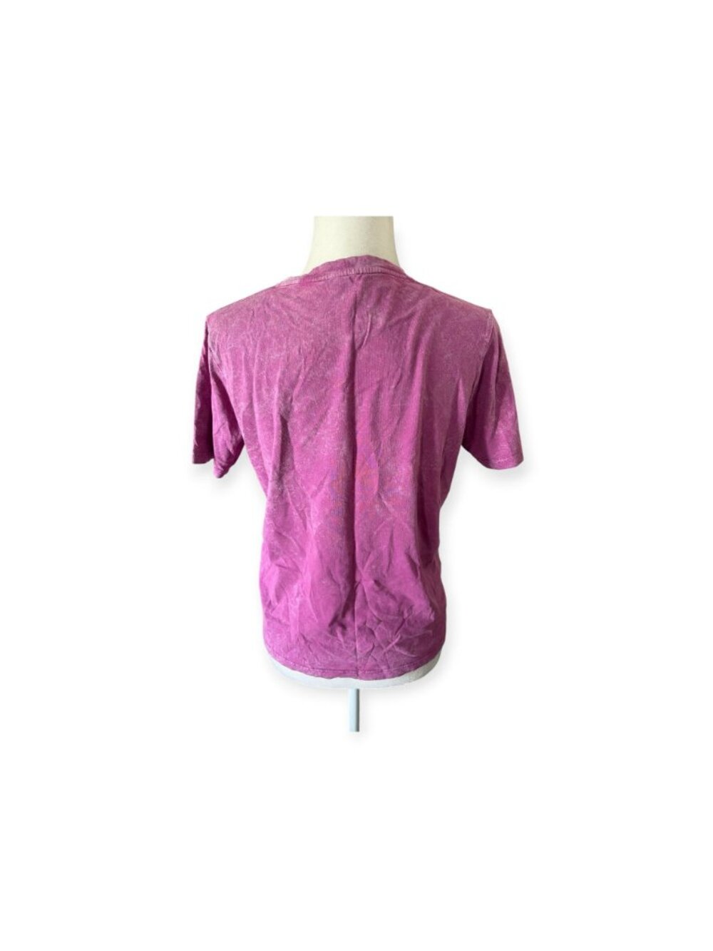 Sézane Organic Cotton Mineral Wash Crewneck T-Shirt Purple Magenta SZ S Basic - Picture 6 of 12